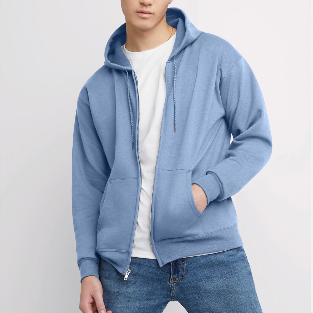 New Hanes EcoSmart Men's Full-Zip Fleece Hoodie L